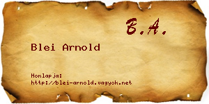 Blei Arnold névjegykártya